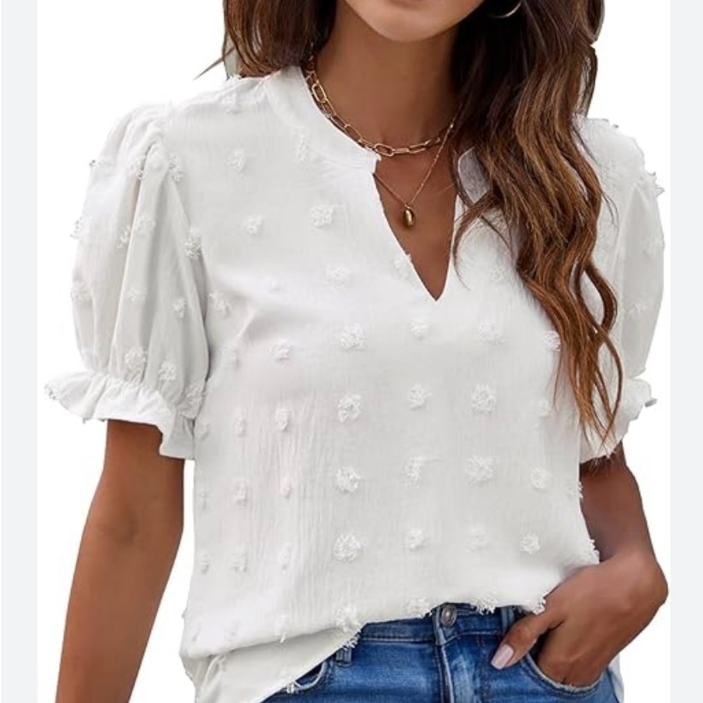 Elegant White Puff Sleeve Top